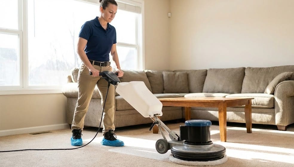 Home 4 carpet cleaning tech cleaning living room